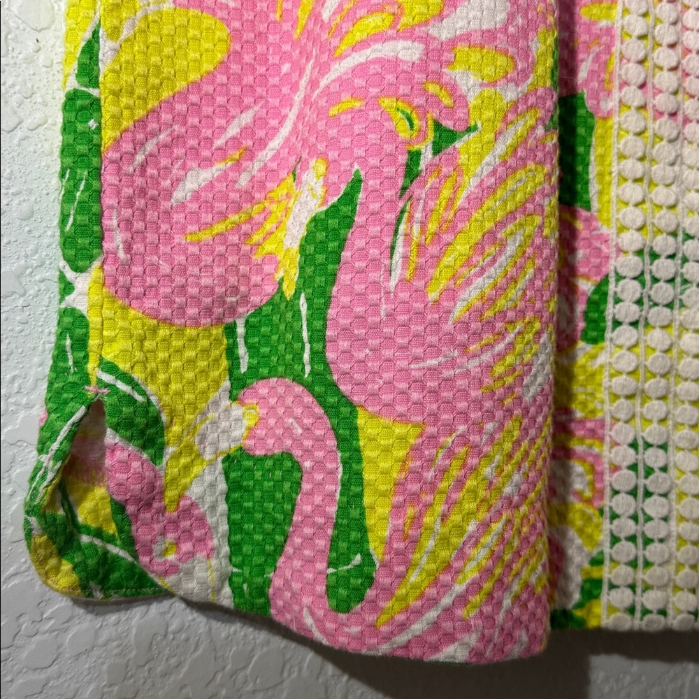 Lilly Pulitzer for Target Pink Yellow Green Floral Textured Mini Spring Dress 2 - Picture 6 of 9